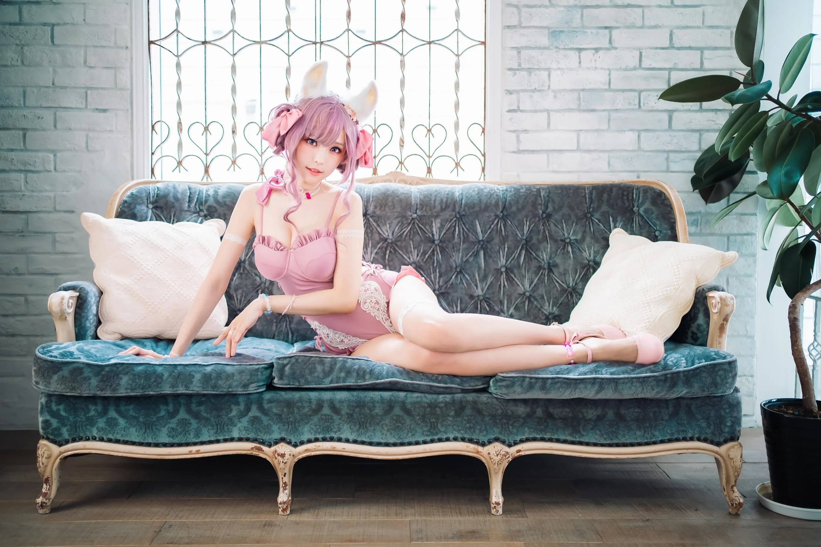 ElyEE子 – NO.82 Fluffy Summer – Original Swimsuit-粉色 [54P]插图5
